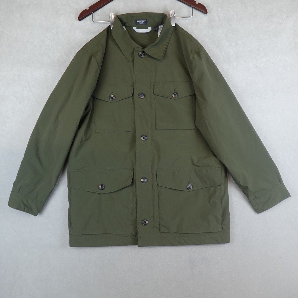 Faherty Movement Field Jacket Mens Small Green Lined Performance Outdoor Utility